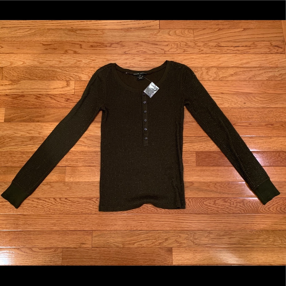 Ralph Lauren Green Beaded Henley